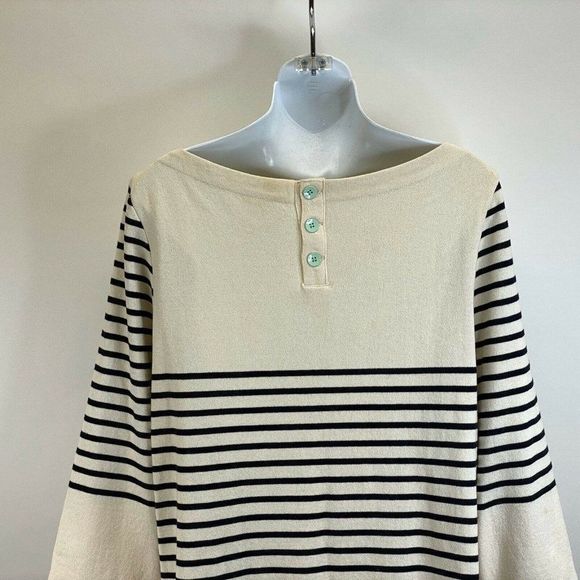 Allihop Black Ivory Stripe Long Sleeve Shift Dress - Picture 4 of 5